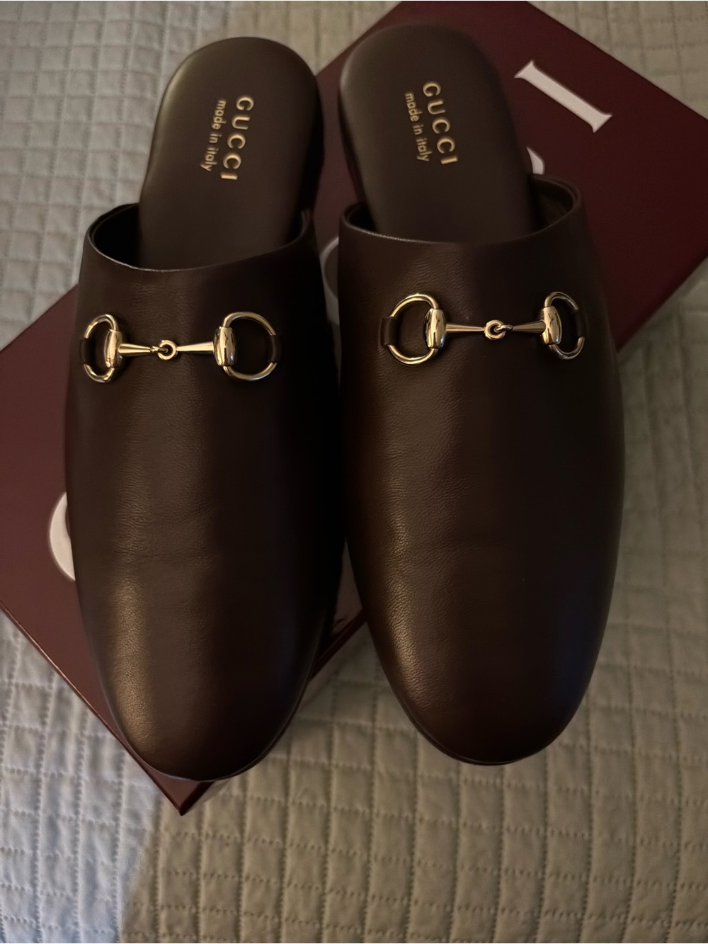 GucciBrown Leather Horsebit Slip-On Mules size 40/ 10 1/2 fits like a 9 1/2. - Picture 1 of 11